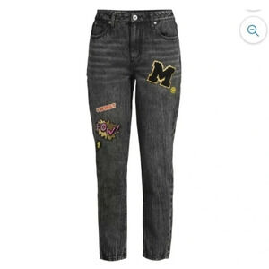 NWT No Boundaries Juniors' Super High Rise Mom Black acid wash Jeans Size 17